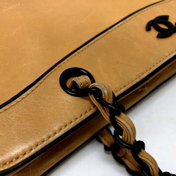 CHANEL CC Mark Chain bag Shoulder Bag Calf leather Brown/Black/GoldHardware - Picture 10 of 16